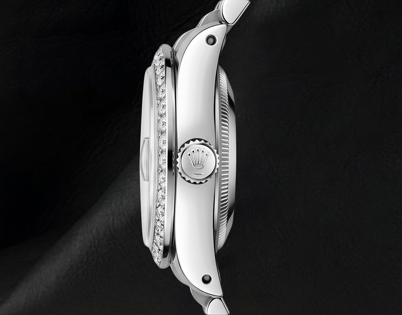 Rolex Datejust 26 mm 6916 Edelstahluhr mit eisblauem Diamantzifferblatt mit Diamantkranz