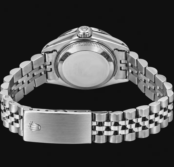 Rolex Datejust 26 mm 6916 Uhr aus Edelstahl mit lachsfarbenem Diamantzifferblatt und Diamantlünette
