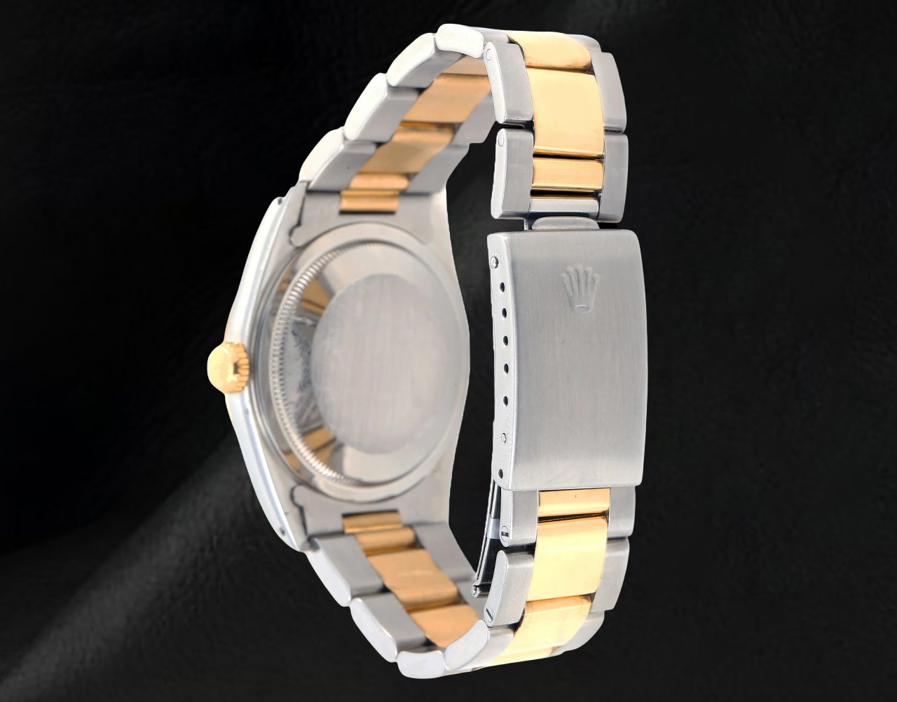 Rolex 36mm 16013 Datejust Bicolor Uhr mit weißem Perlmutt-Diamantzifferblatt und römischen Ziffern