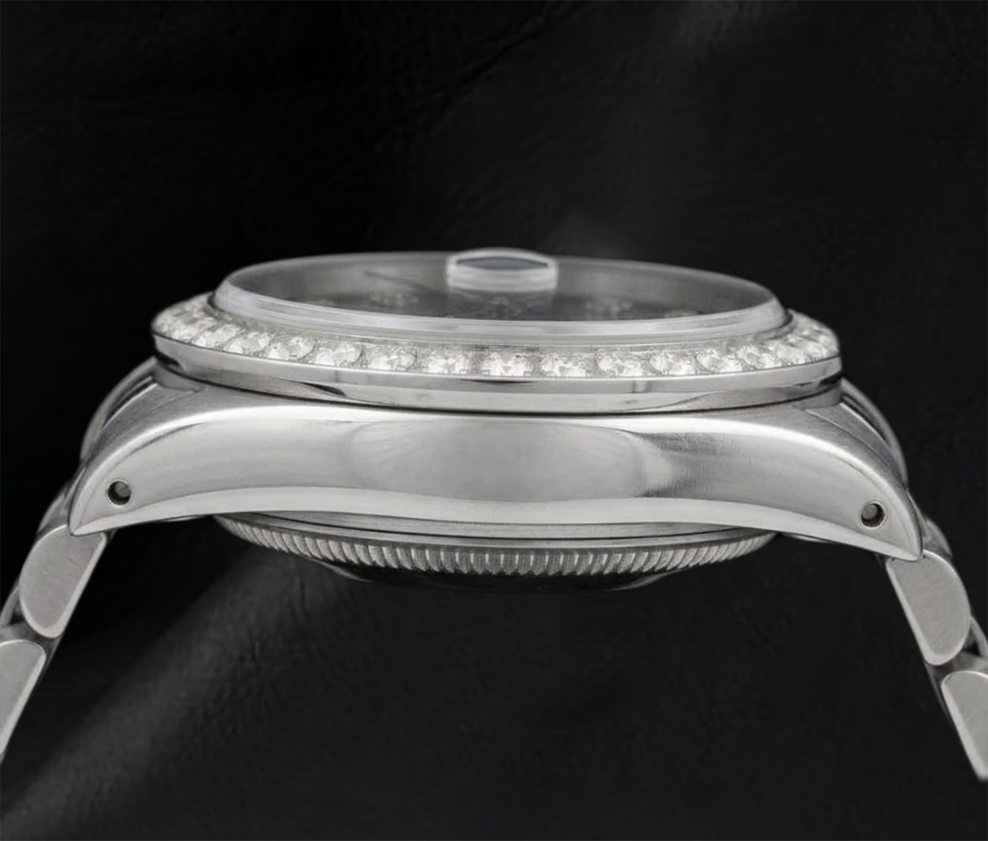 Rolex Datejust 36 mm 16014 Edelstahl-Uhr mit blau gemustertem Diamantzifferblatt