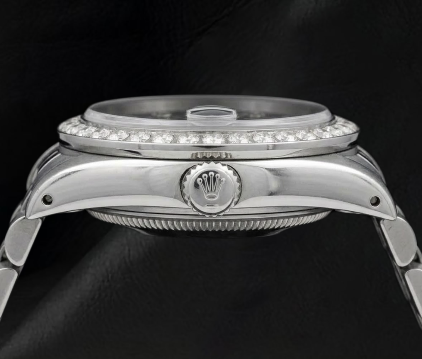 Rolex Datejust 36 mm 16014 Edelstahl-Uhr mit blau gemustertem Diamantzifferblatt