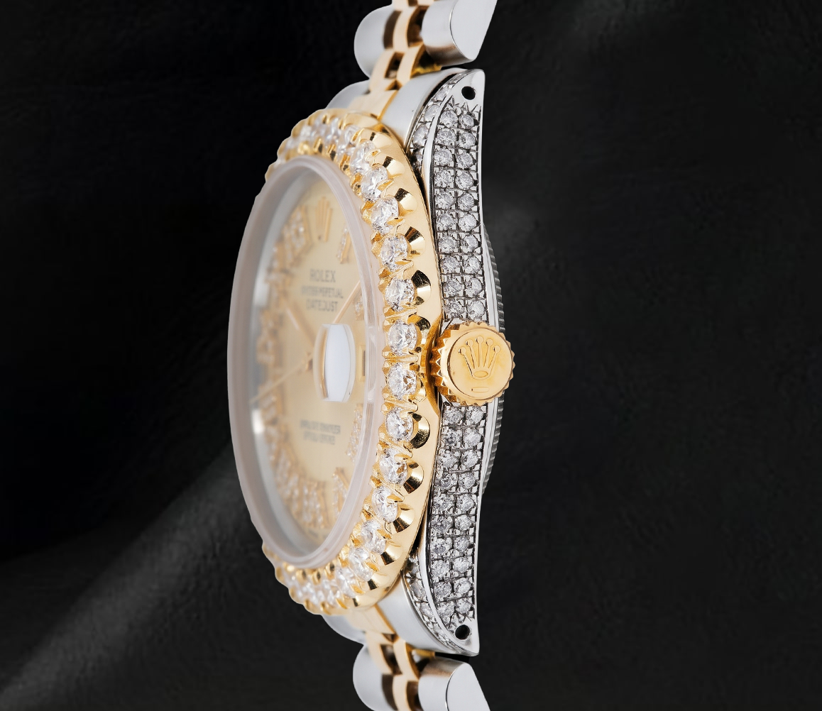 Rolex Datejust 36 mm 1601 Bicolor-Uhr mit römischem Diamantzifferblatt