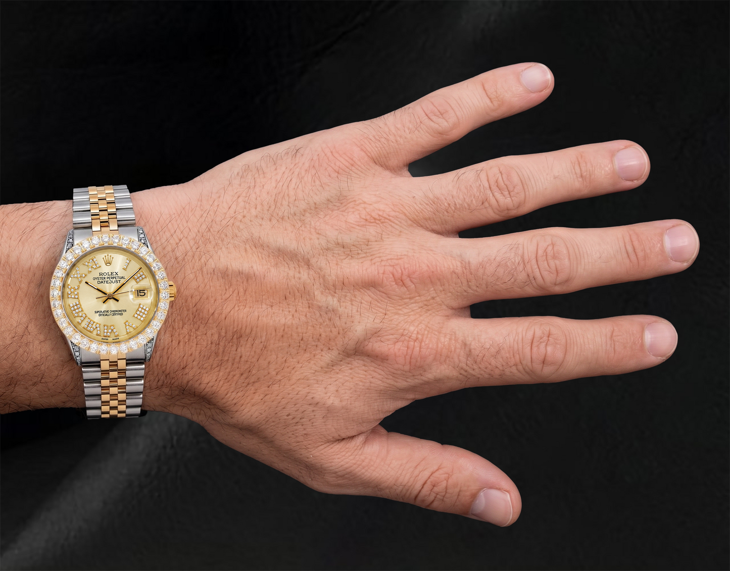 Rolex Datejust 36 mm 1601 Bicolor-Uhr mit römischem Diamantzifferblatt