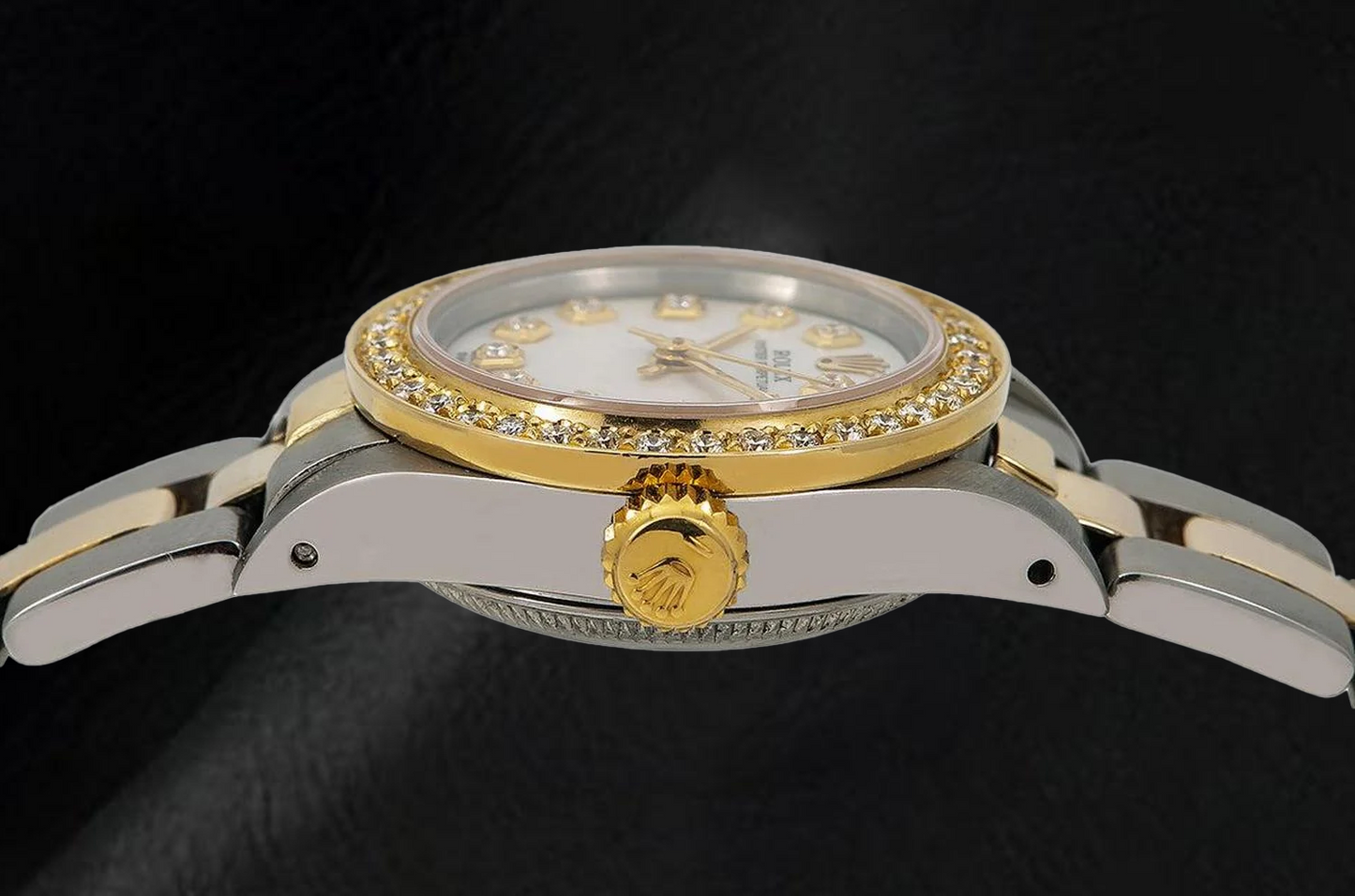 Rolex 6719 26 mm Bicolor-Armband Perlmutt-Diamantzifferblatt Damenuhr