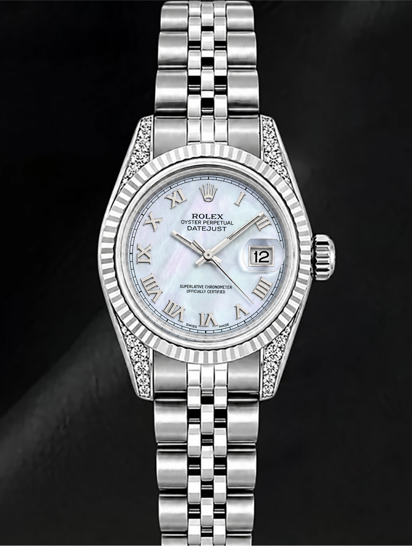 Rolex 6916 Datejust 26 mm Edelstahl-Armbanduhr mit blauem Perlmutt-Zifferblatt und römischen Ziffern