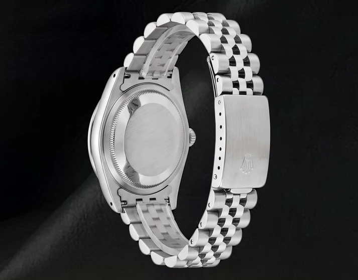 Rolex 6916 Datejust 26 mm Uhr aus Edelstahl mit rotem Diamantzifferblatt und Diamantlünette