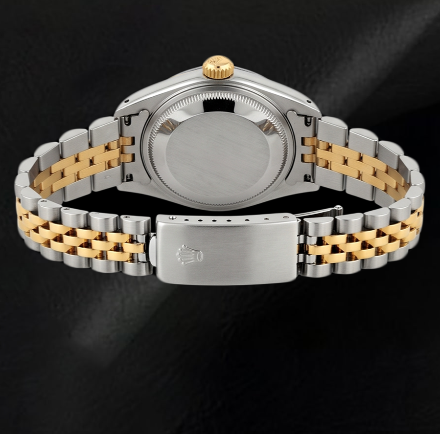 Rolex 6917 Datejust 26 mm Bicolor Uhr mit rotem Diamantzifferblatt