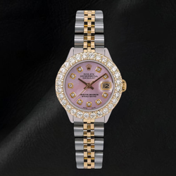 Rolex 6917 Datejust Rosa Perlmutt Diamantzifferblatt 26 mm Bicolor Uhr