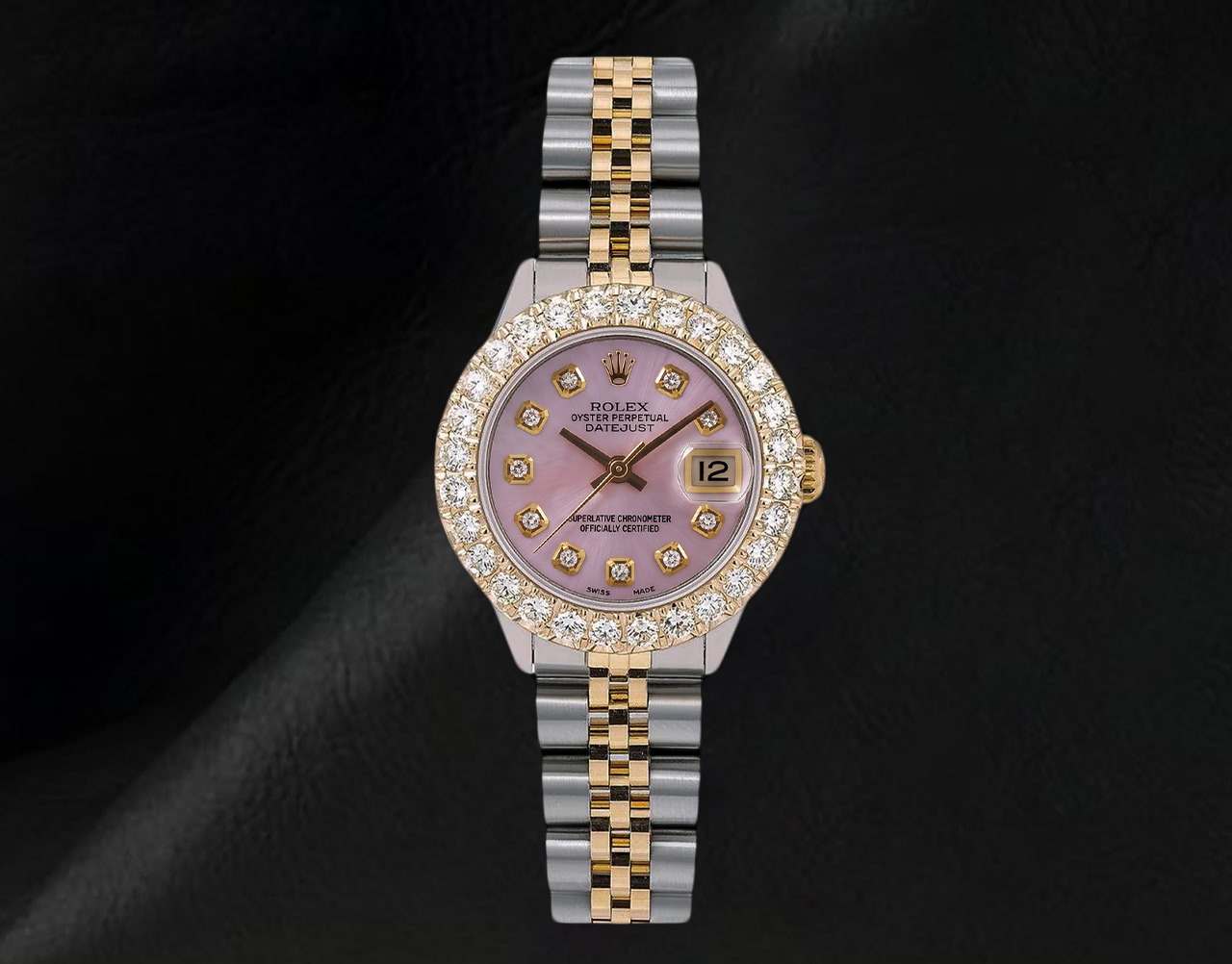 Rolex 6917 Datejust Rosa Perlmutt Diamantzifferblatt 26 mm Bicolor Uhr