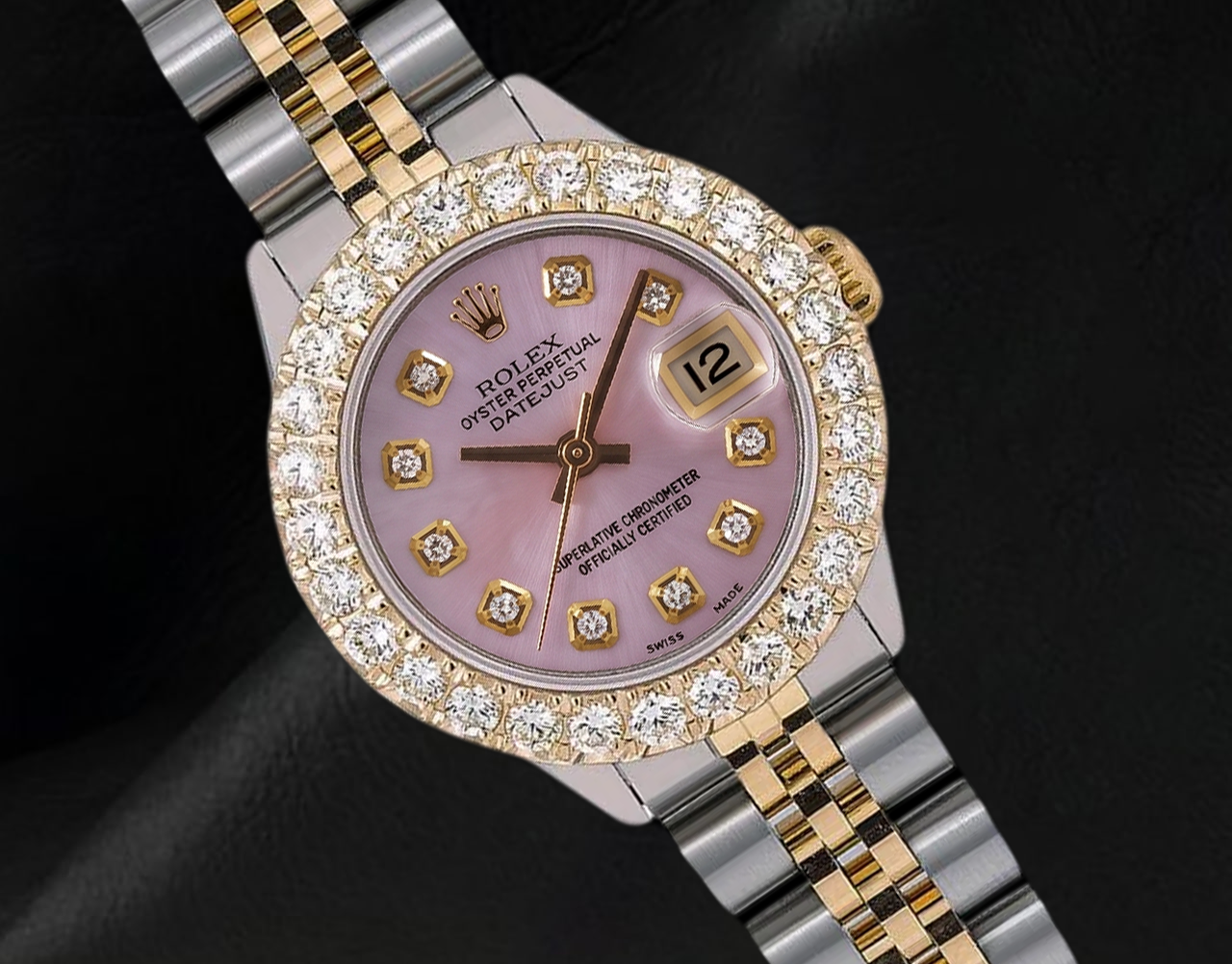 Rolex 6917 Datejust Rosa Perlmutt Diamantzifferblatt 26 mm Bicolor Uhr