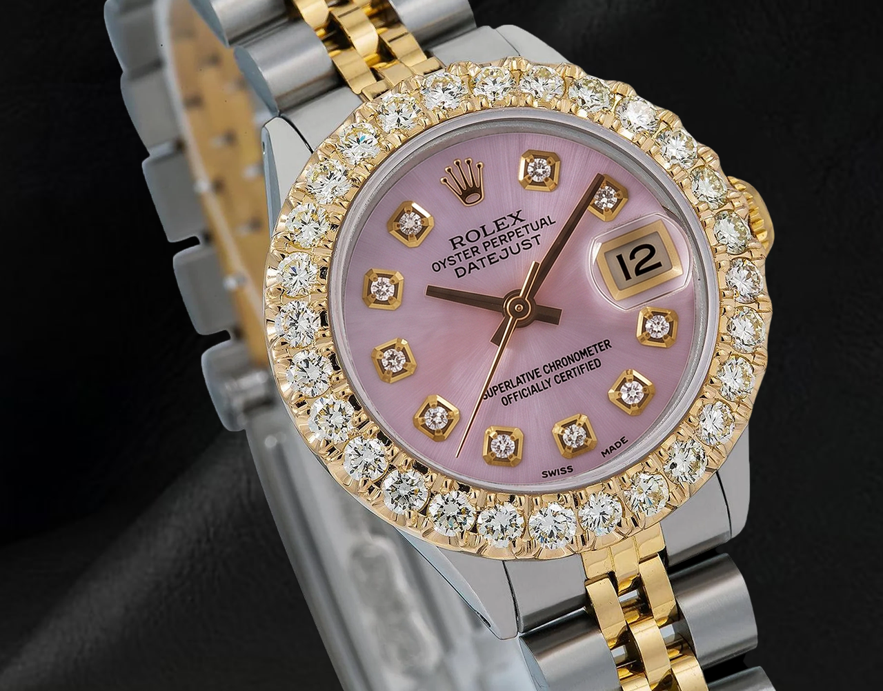 Rolex 6917 Datejust Rosa Perlmutt Diamantzifferblatt 26 mm Bicolor Uhr