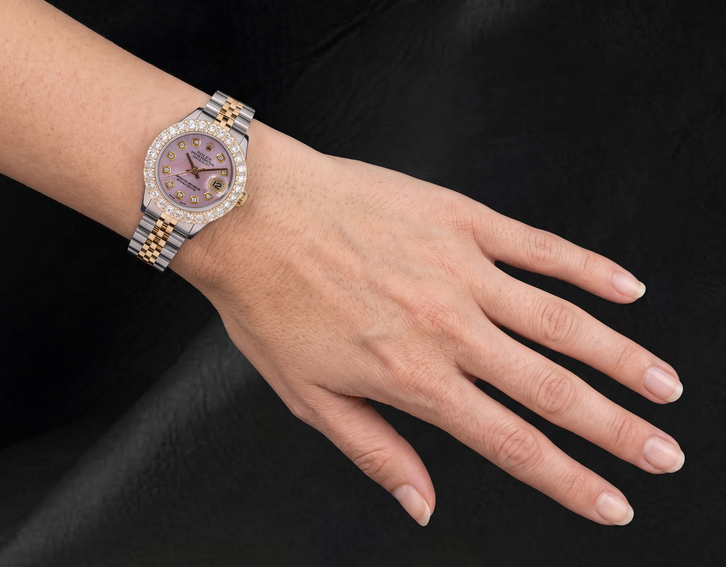 Rolex 6917 Datejust Rosa Perlmutt Diamantzifferblatt 26 mm Bicolor Uhr