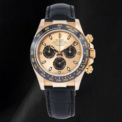 Rolex Cosmograph Daytona 116515LN 40 mm Champagner-Zifferblatt schwarzes Oysterflex-Armband