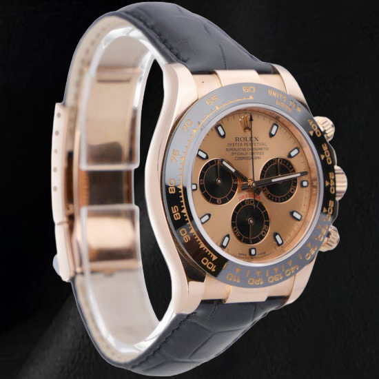 Rolex Cosmograph Daytona 116515LN 40 mm Champagner-Zifferblatt schwarzes Oysterflex-Armband