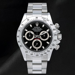 Rolex Cosmograph Daytona 116520 40 mm Uhr aus Edelstahl mit schwarzem Zifferblatt