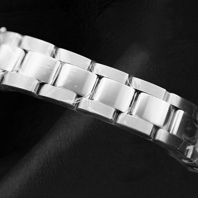 Rolex Dame Date-just Lachsfarbene Stahluhr mit römischem Zifferblatt