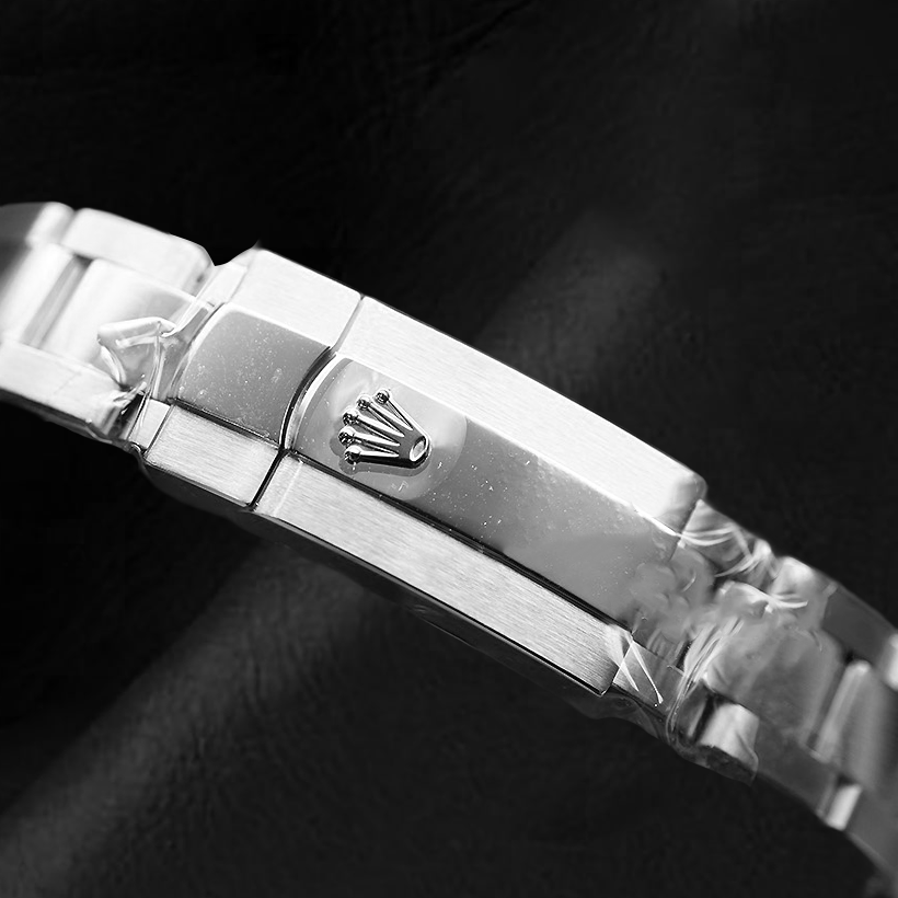 Rolex Dame Date-just Lachsfarbene Stahluhr mit römischem Zifferblatt