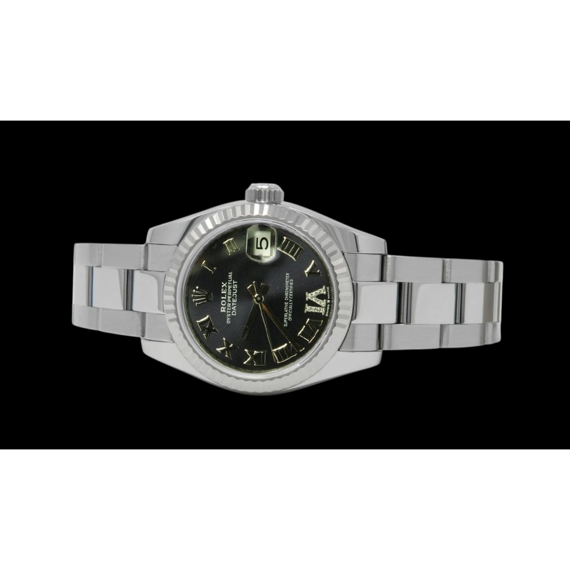 Rolex Dame Datejust 31 mm Edelstahluhr mit violettem Diamant-Zifferblatt