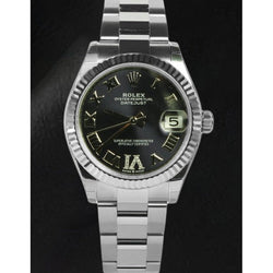 Rolex Dame Datejust 31 mm Edelstahluhr mit violettem Diamant-Zifferblatt