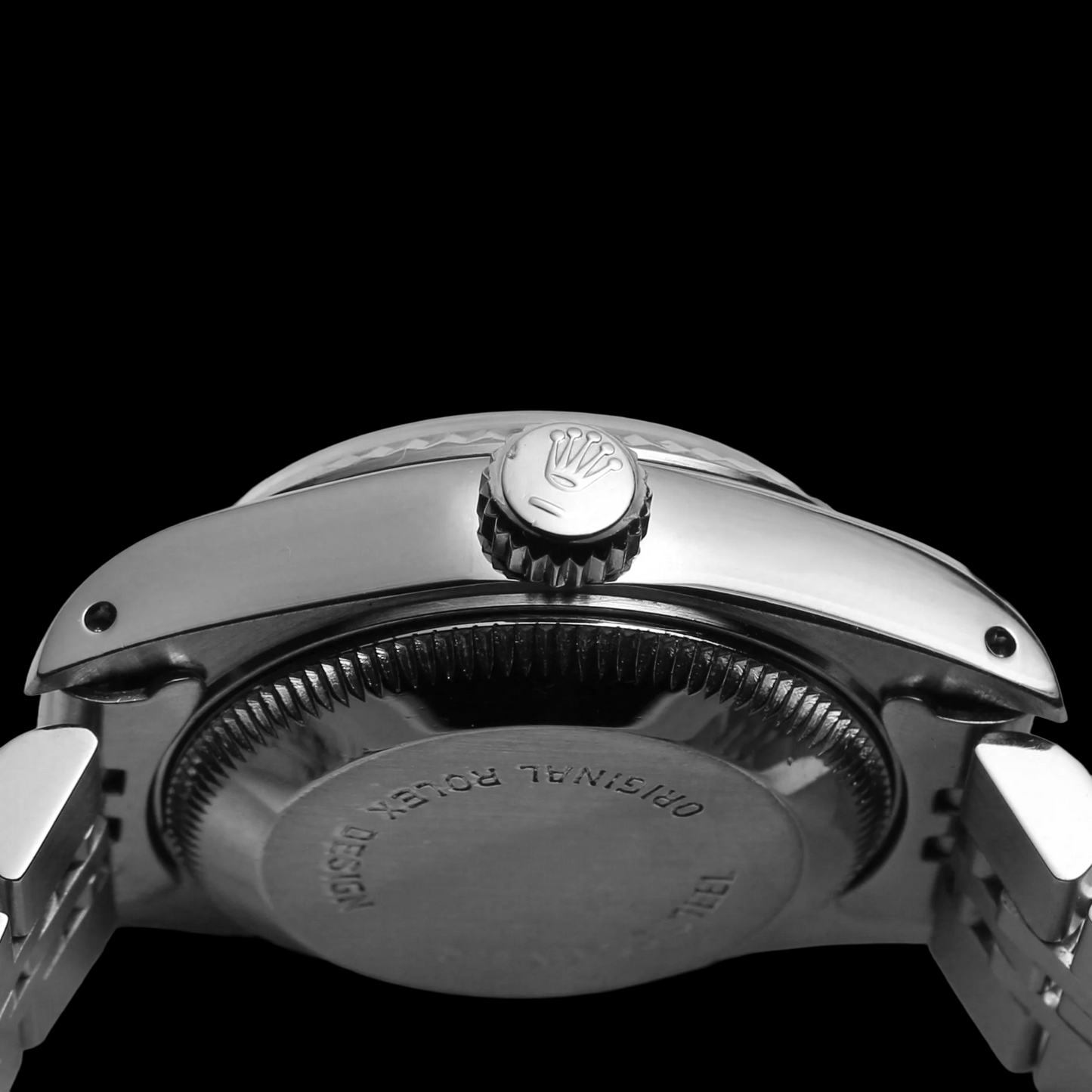Rolex Dame Datejust Silberuhr Edelstahl Jubilee Armband geriffelte Lünette