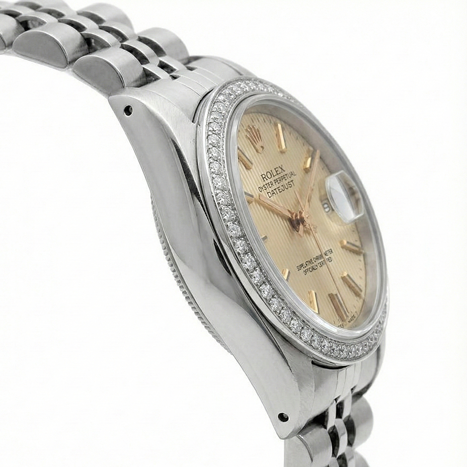 Rolex Damen Datejust Uhr Edelstahl Jubilee Tapestry Stick Zifferblatt Rolex