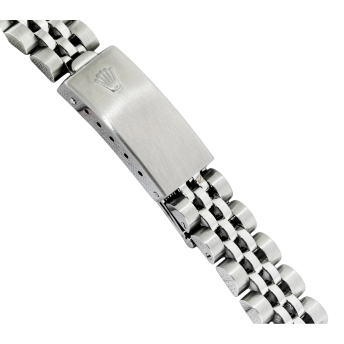 Rolex Date-Uhr aus Edelstahl, Jubiläum-Lünette mit schwarzem Stock-Zifferblatt