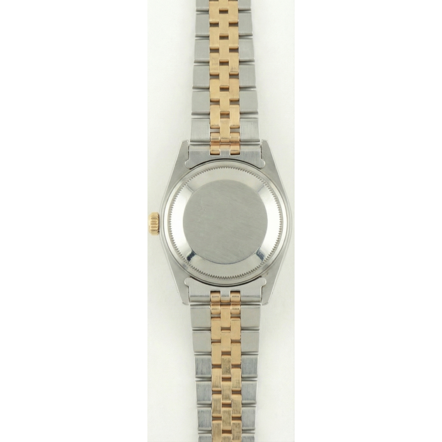 Rolex Date-Uhr, silbernes Stick-Zifferblatt, Diamant-Lünette, Edelstahl und goldenes Jubiläum