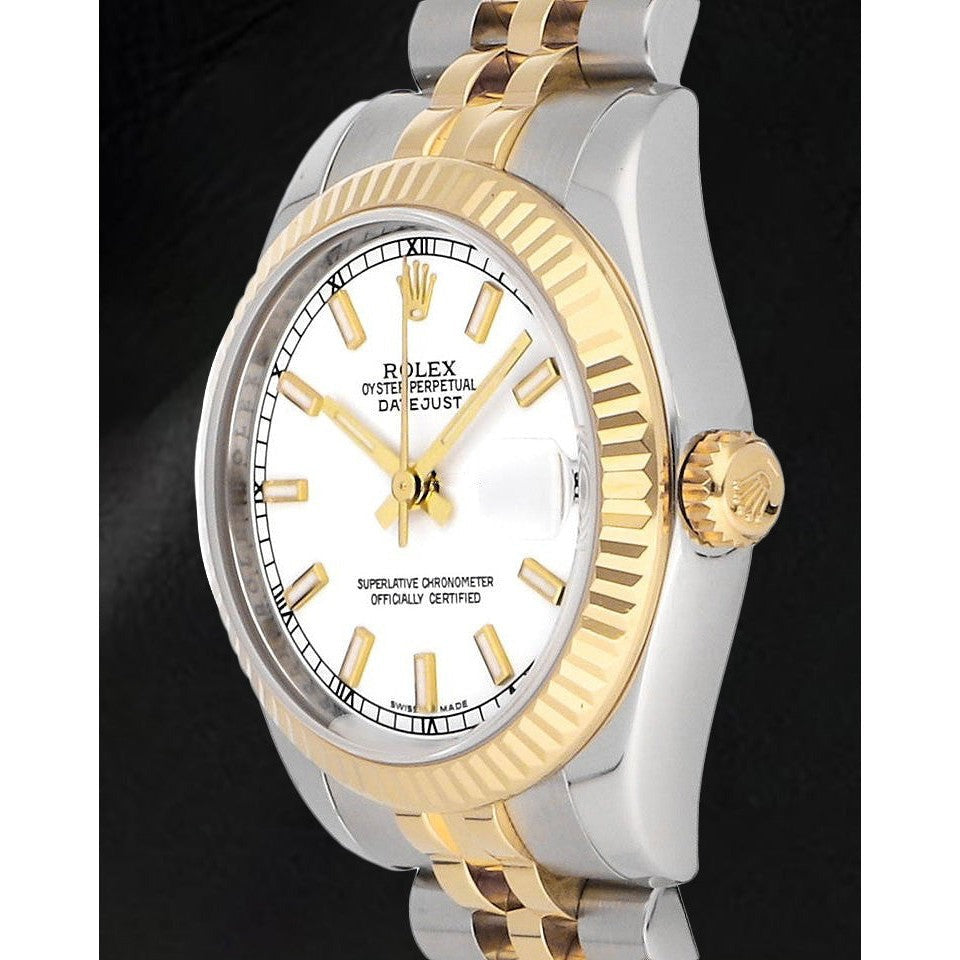 Rolex Two Tone mit Edelstein – Frontansicht