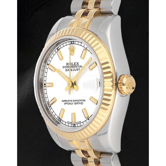 Rolex Two Tone mit Edelstein – Frontansicht
