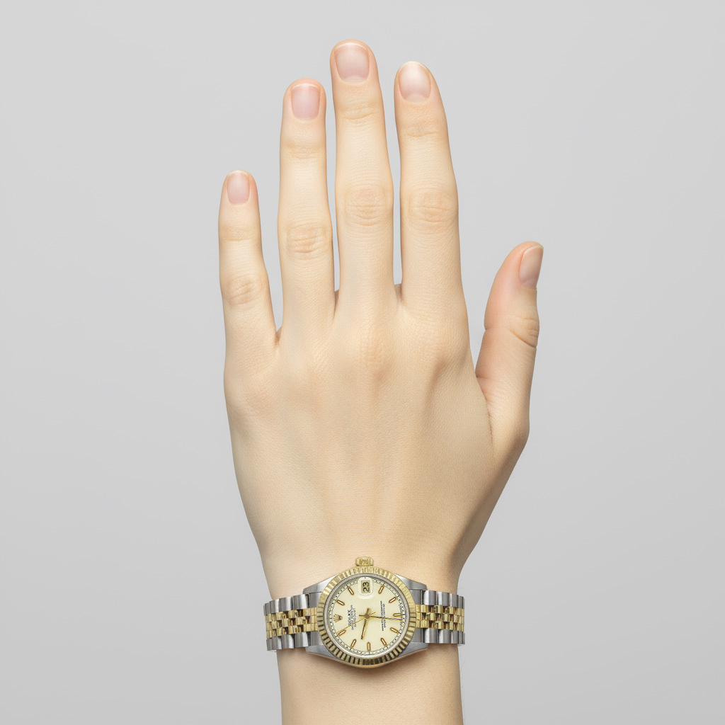Luxuriöser Edelstein Rolex Karat – Schrägansicht