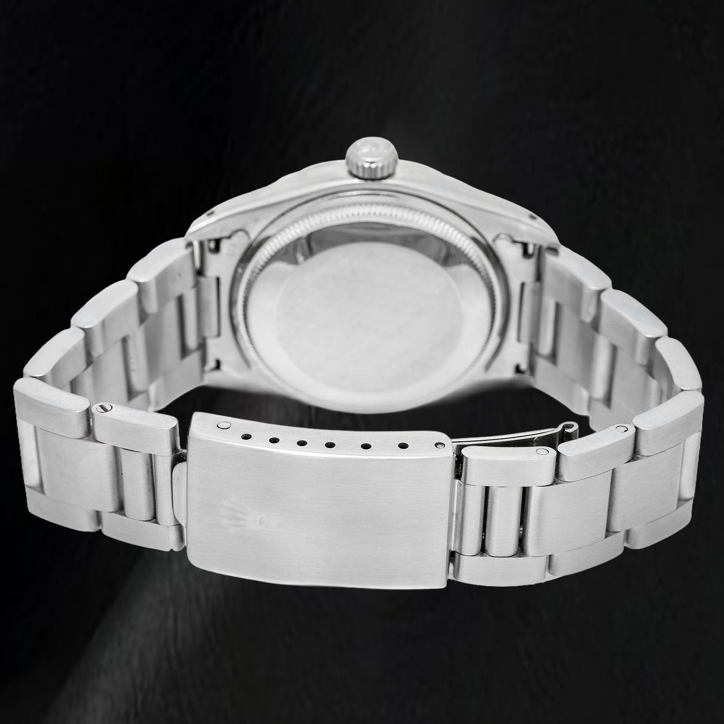 Rolex Date 1500 Armbanduhr aus Edelstahl, 34 mm, weißes Zifferblatt mit römischen Ziffern