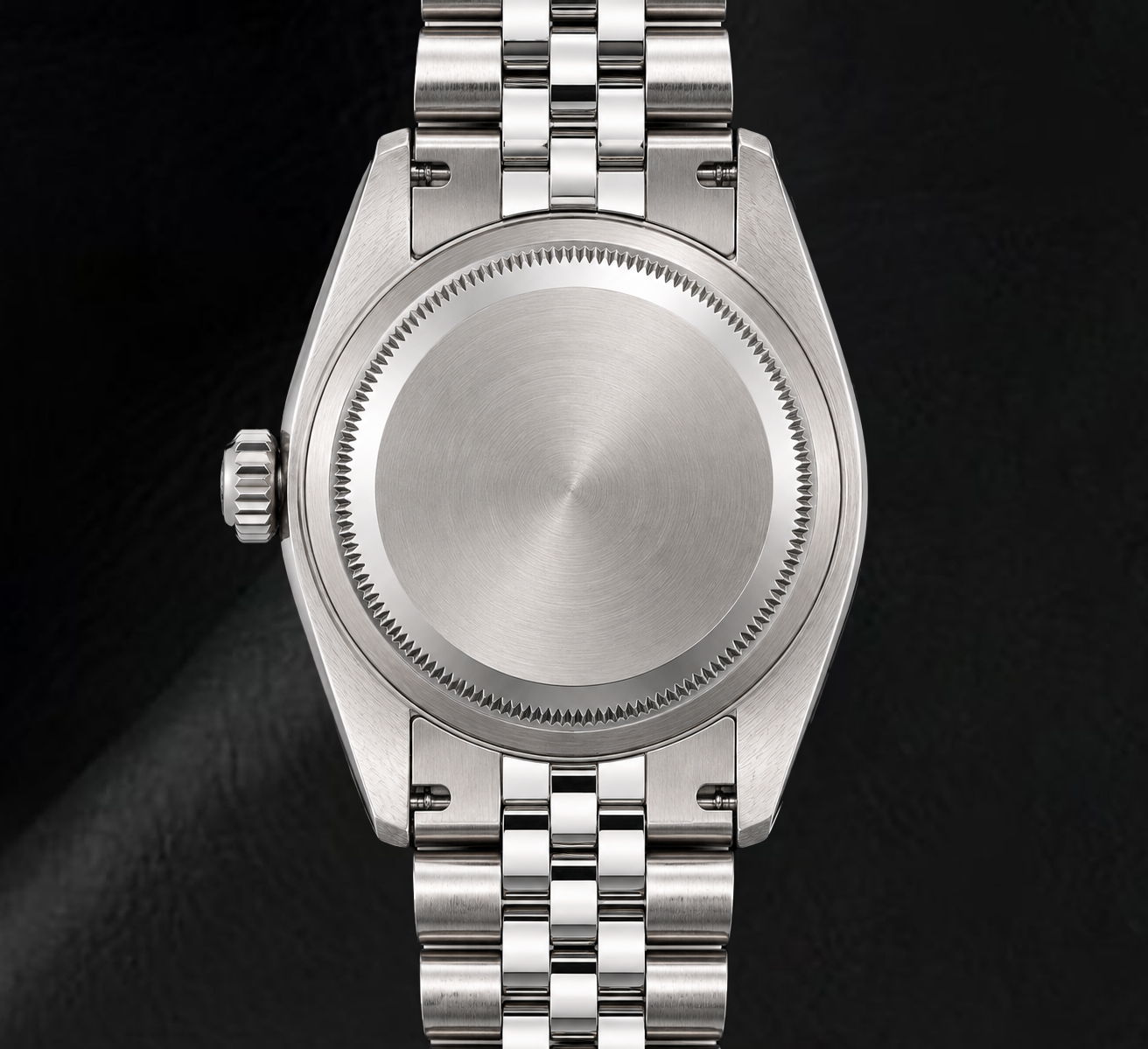 Rolex Date 1501 34 mm Uhr aus Edelstahl mit silbernem Diamantzifferblatt