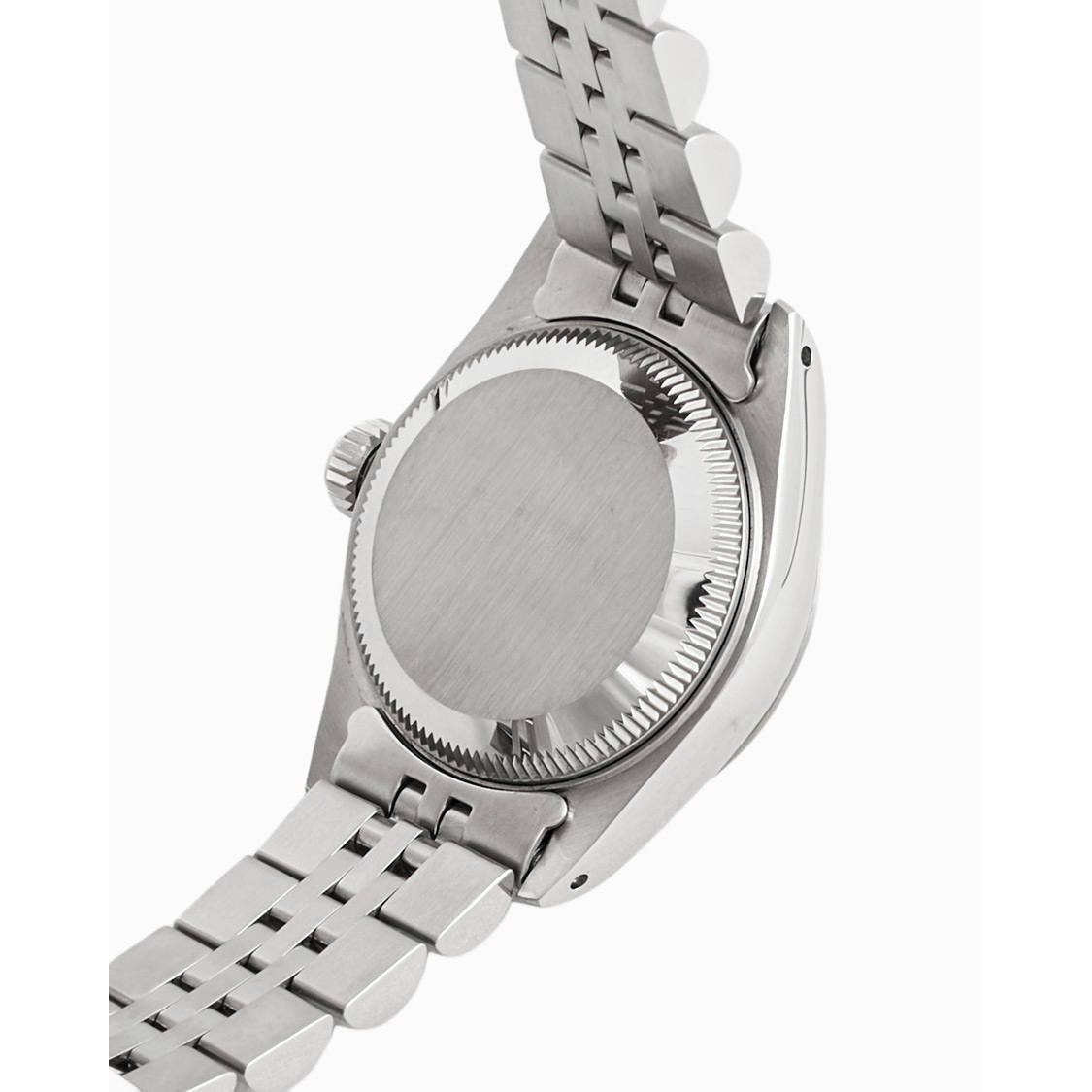 Rolex Date Betrachten Edelstahl Jubilee Armband Schwarzes Zifferblatt mit geriffelter Lünette