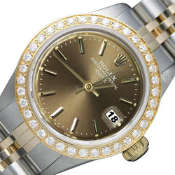Rolex Date Champagner Stick Zifferblatt Diamant Lünette Betrachten Edelstahl & Jubilee