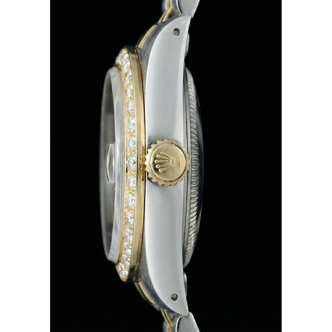 Rolex Date Champagner Stick Zifferblatt Diamant Lünette Betrachten Edelstahl & Jubilee