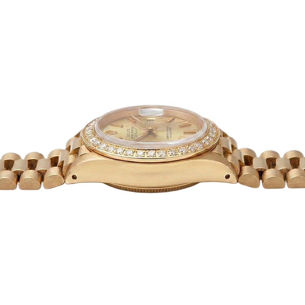 Rolex Date Just-Uhr im Präsidentenstil, Champagner-Zifferblatt-Lünette