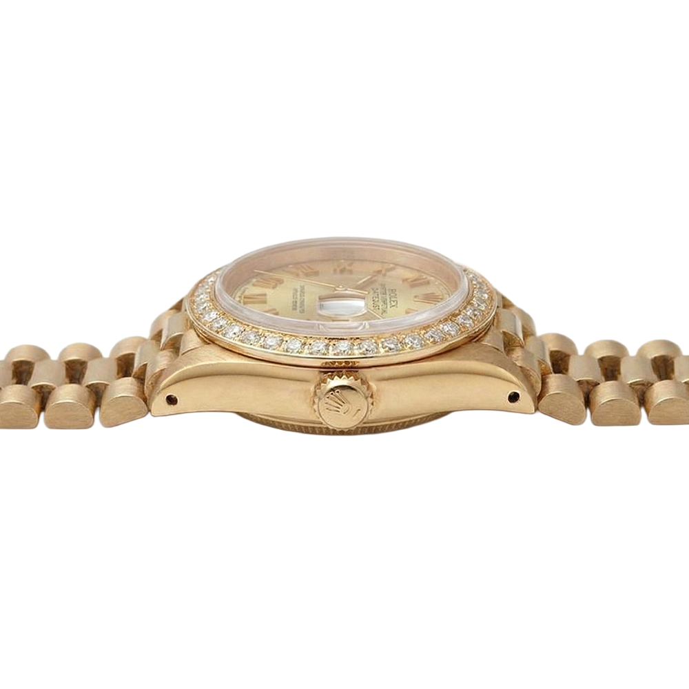 Rolex Date Just-Uhr im Präsidentenstil, Champagner-Zifferblatt-Lünette