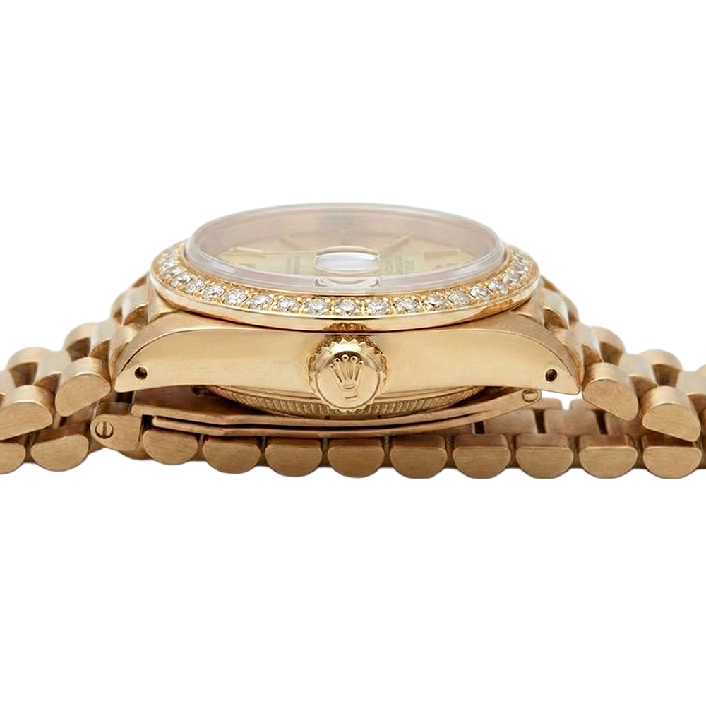 Rolex Date Just-Uhr im Präsidentenstil, Champagner-Zifferblatt-Lünette