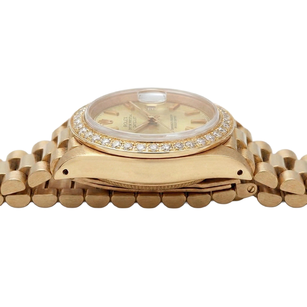 Rolex Date Just-Uhr im Präsidentenstil, Champagner-Zifferblatt-Lünette