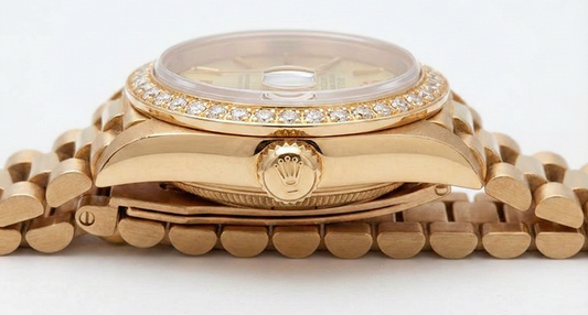 Rolex Date Just-Uhr im Präsidentenstil, Champagner-Zifferblatt-Lünette