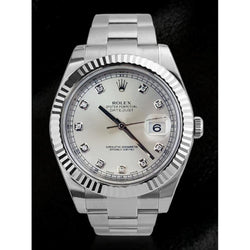 Rolex Date Just 2 Herrenuhr, 41 mm, Diamant-Zifferblatt, Edelstahlband