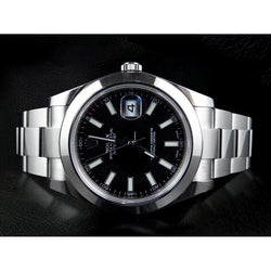 Rolex Date Just 41 mm Herrenuhr, glatte Lünette, Edelstahl-Armband