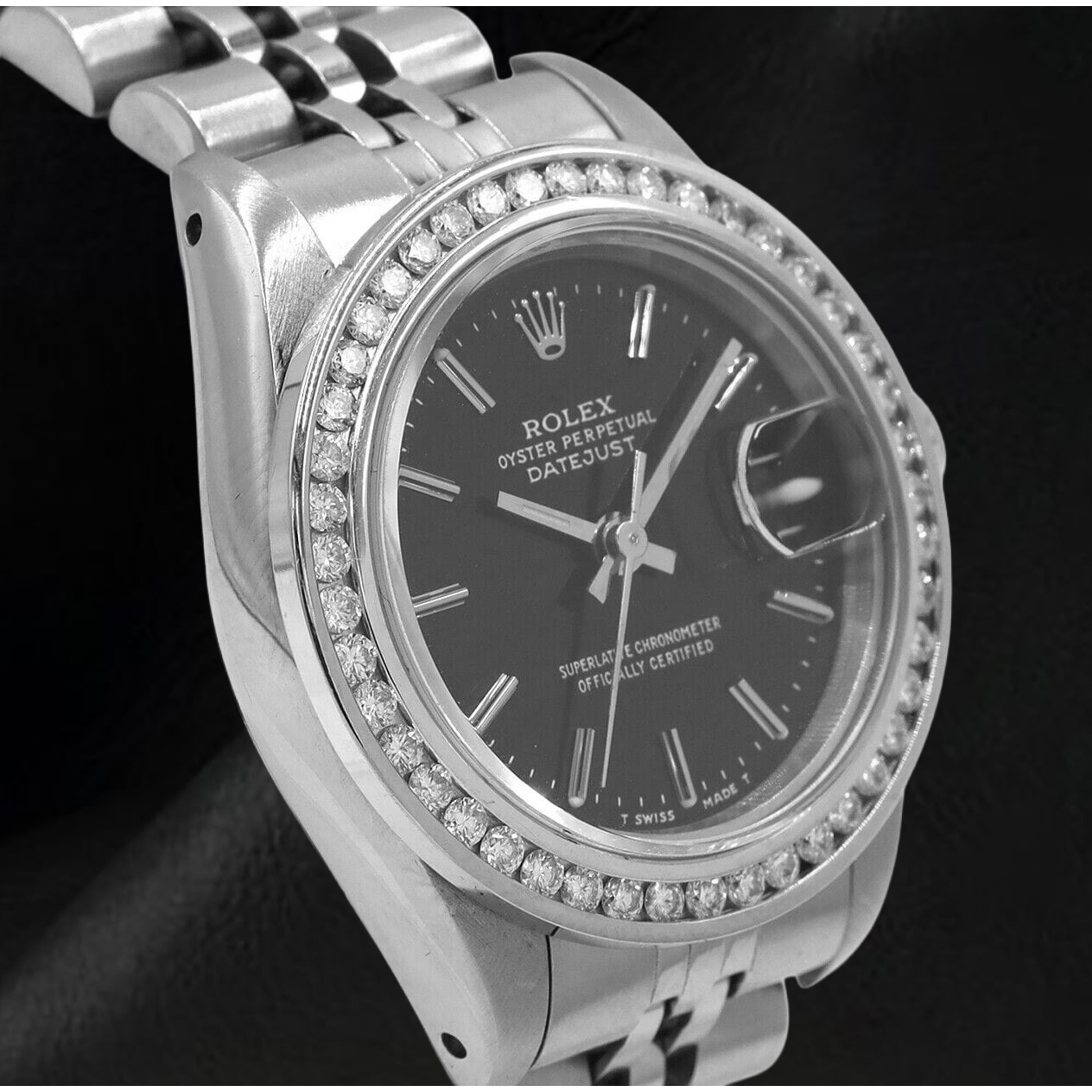 Rolex Date Just Damenuhr mit Diamantlünette Datejust