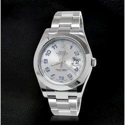 Rolex Date Just Herrenuhr mit Rhodium-Zifferblatt, 41 mm Oyster-Edelstahl-Armband