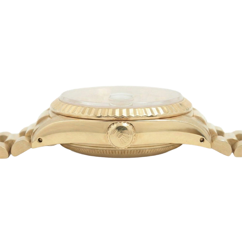 Rolex Date just-Uhr im Präsidentenstil, goldene Lünette, Diamant-Zifferblatt, Rolex