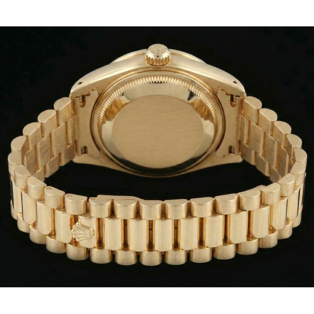 Rolex Datejust-Uhr Präsidentin aus Gelbgold mit Diamantlünette