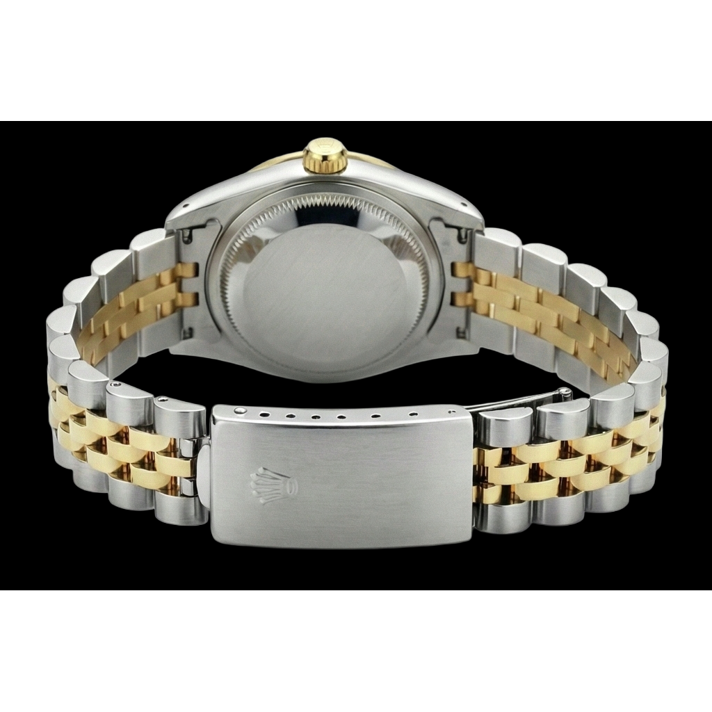 Rolex Datejust-Uhr aus Champagner-Arabisch-Edelstahl und Goldarmband