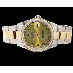 Rolex Datejust-Uhr aus Edelstahl und Gold mit arabischem Oyster-Zifferblatt, SCHNELLSET