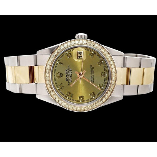 Rolex Datejust-Uhr aus Edelstahl und Gold mit arabischem Oyster-Zifferblatt, SCHNELLSET