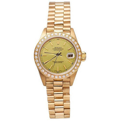 Rolex Datejust-Uhr im Präsidentenstil mit Champagner-Zifferblatt-Lünette